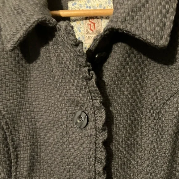 Decree- Peplum Woven Jacket Gray women’s Large - Picture 6 of 13